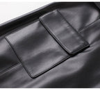 Detail shot of smooth leather section