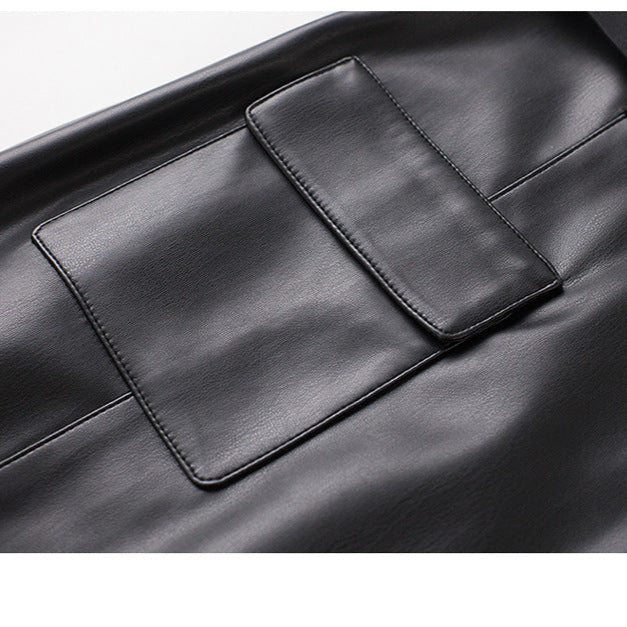 Detail shot of smooth leather section