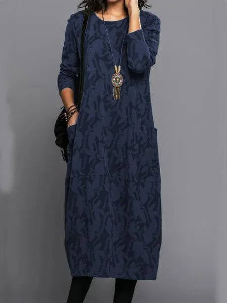 Side view of maxi dress showing relaxed silhouette and drape
