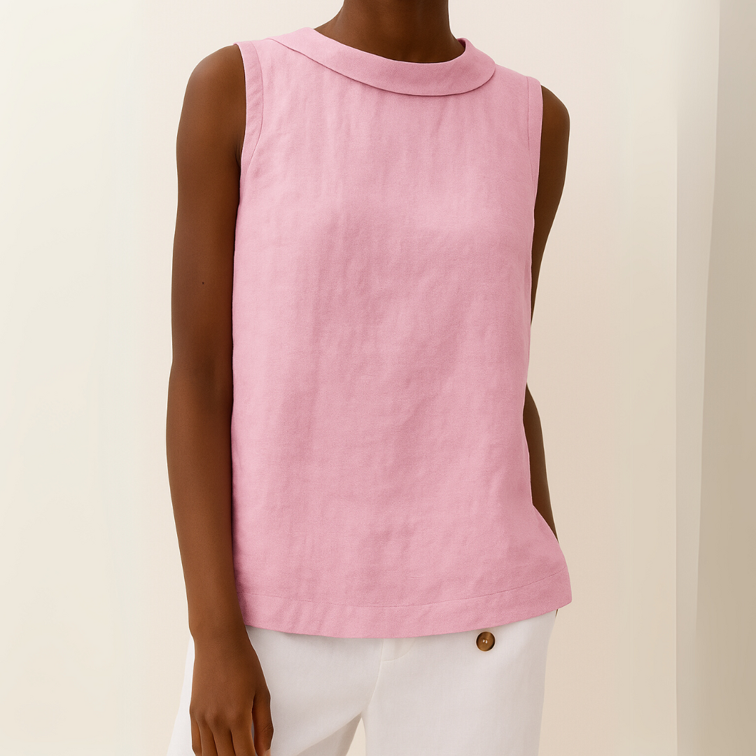 Close-up of fabric texture and rolled collar detail