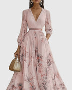 Front view showing waist definition and tie detail on dress