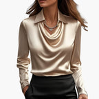 Model in blouse seated, pose variation