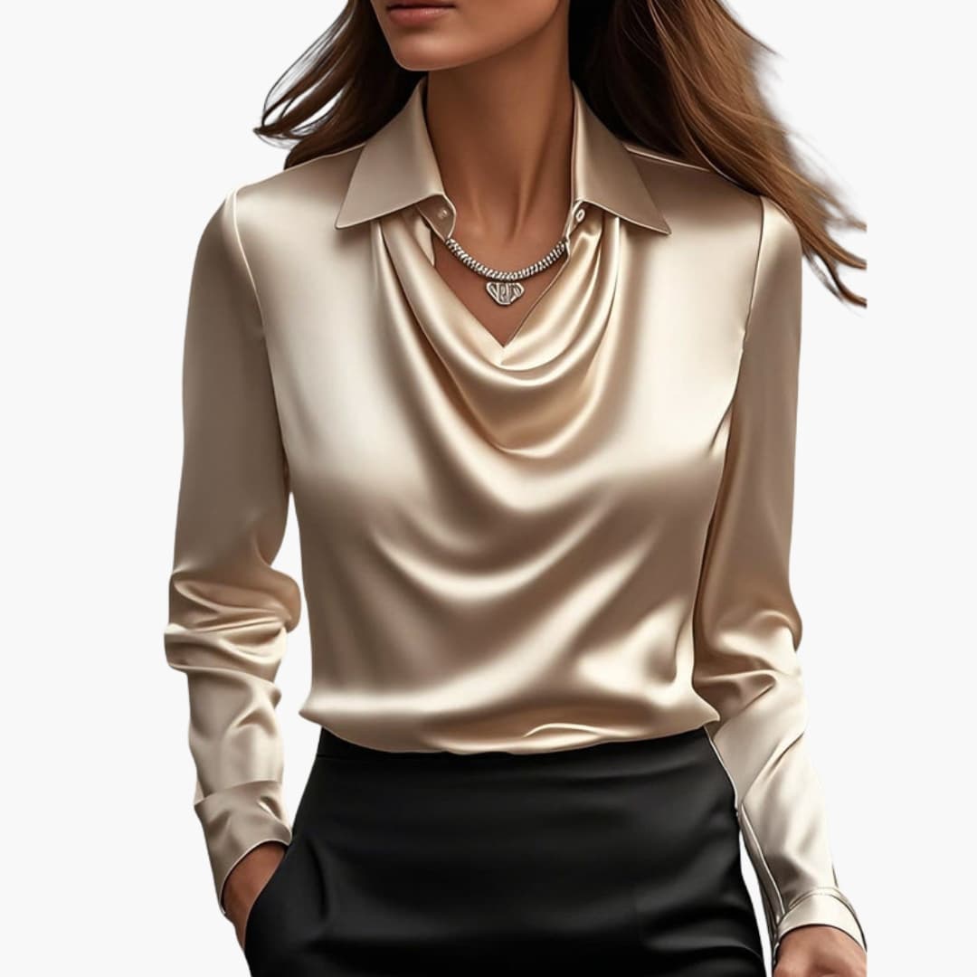 Model in blouse seated, pose variation