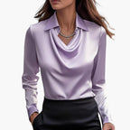 Fabric drape at neckline, styled detail shot