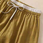 Shorts styled with neutral accessories, lifestyle image