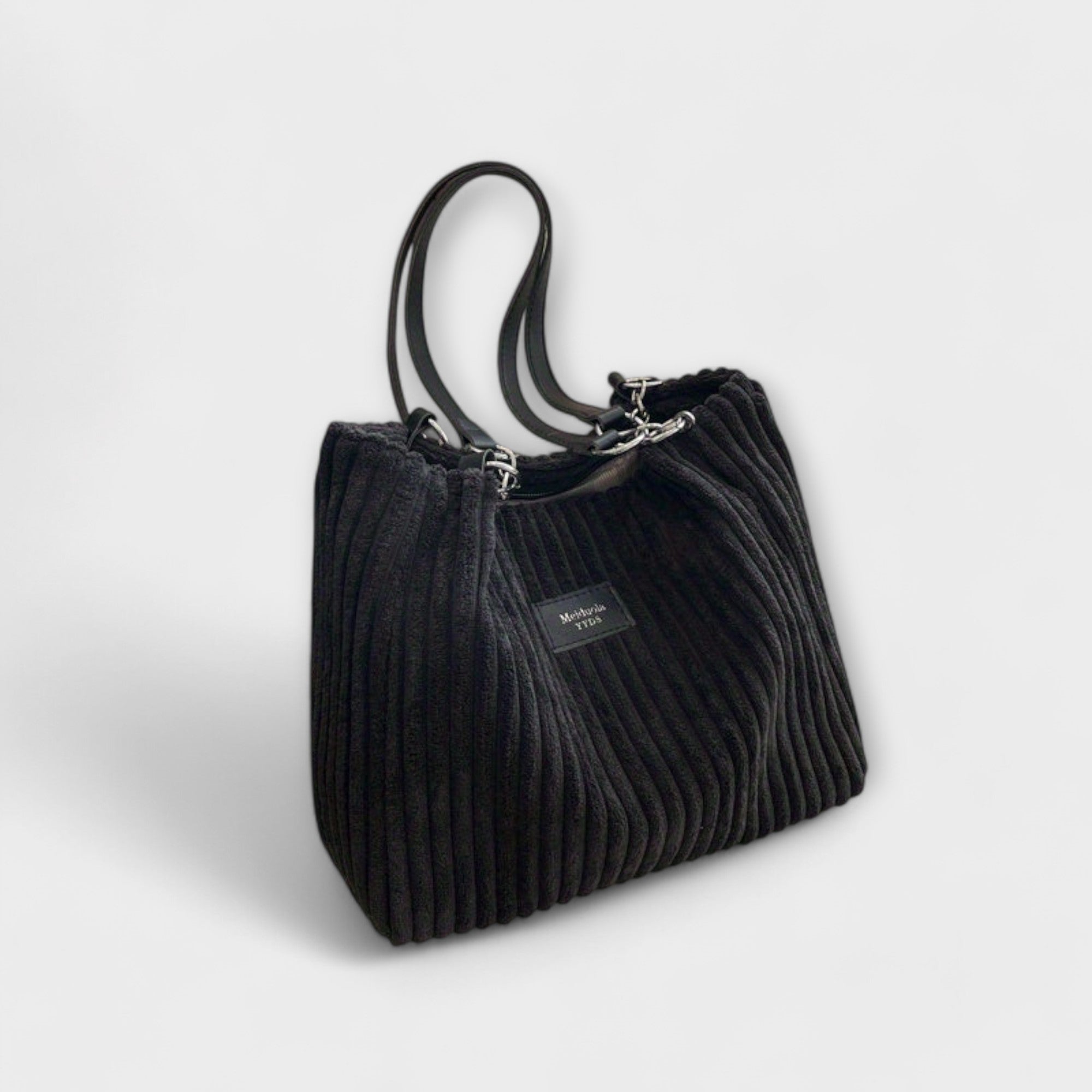 Women's Ribbed Corduroy Chain Shoulder Bag