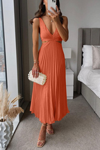 Detail of twisted waist cinch and fabric drape