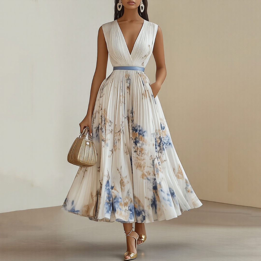 Billowy long sleeve detail on floral maxi dress