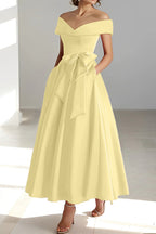 Full-length front view of dress on model