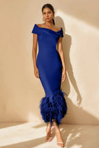 Model in dress, full-length standing pose