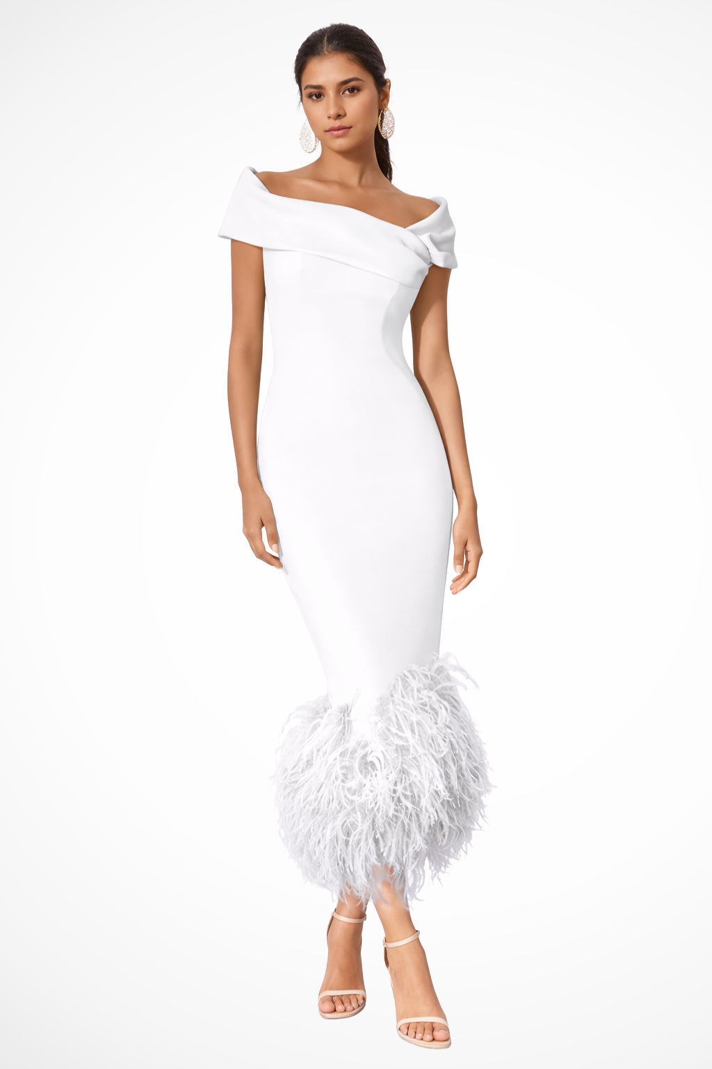 Fitted bodice and structured neckline close-up