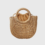 Close-up of intricately braided straw texture and weave