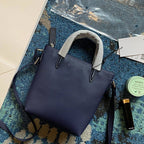 Overhead flat lay of mini bag showing silhouette
