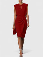Detailed shot of keyhole neckline and shoulder area