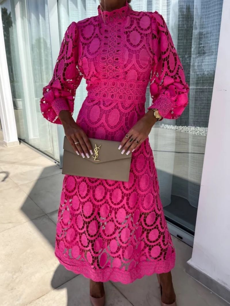 Back view of dress highlighting long sleeve design