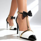 Back view of heel showcasing satin finish and heel height