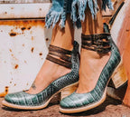 Boot worn on foot, standing pose showing fit and silhouette