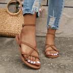 Top-down view showing the flat sole and slim strap design