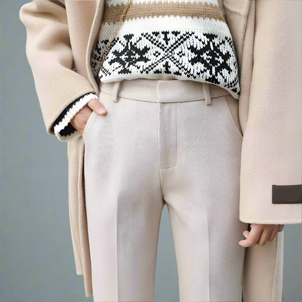 Thigh and hip area highlighting tailored shaping