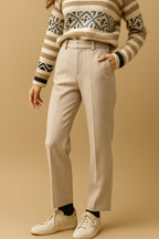 Women's Herringbone Wide Leg Trousers