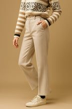 Women's Herringbone Wide Leg Trousers