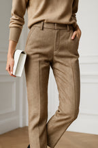 Women's Herringbone Wide Leg Trousers