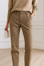 Women's Herringbone Wide Leg Trousers