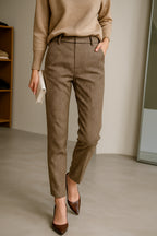 Women's Herringbone Wide Leg Trousers