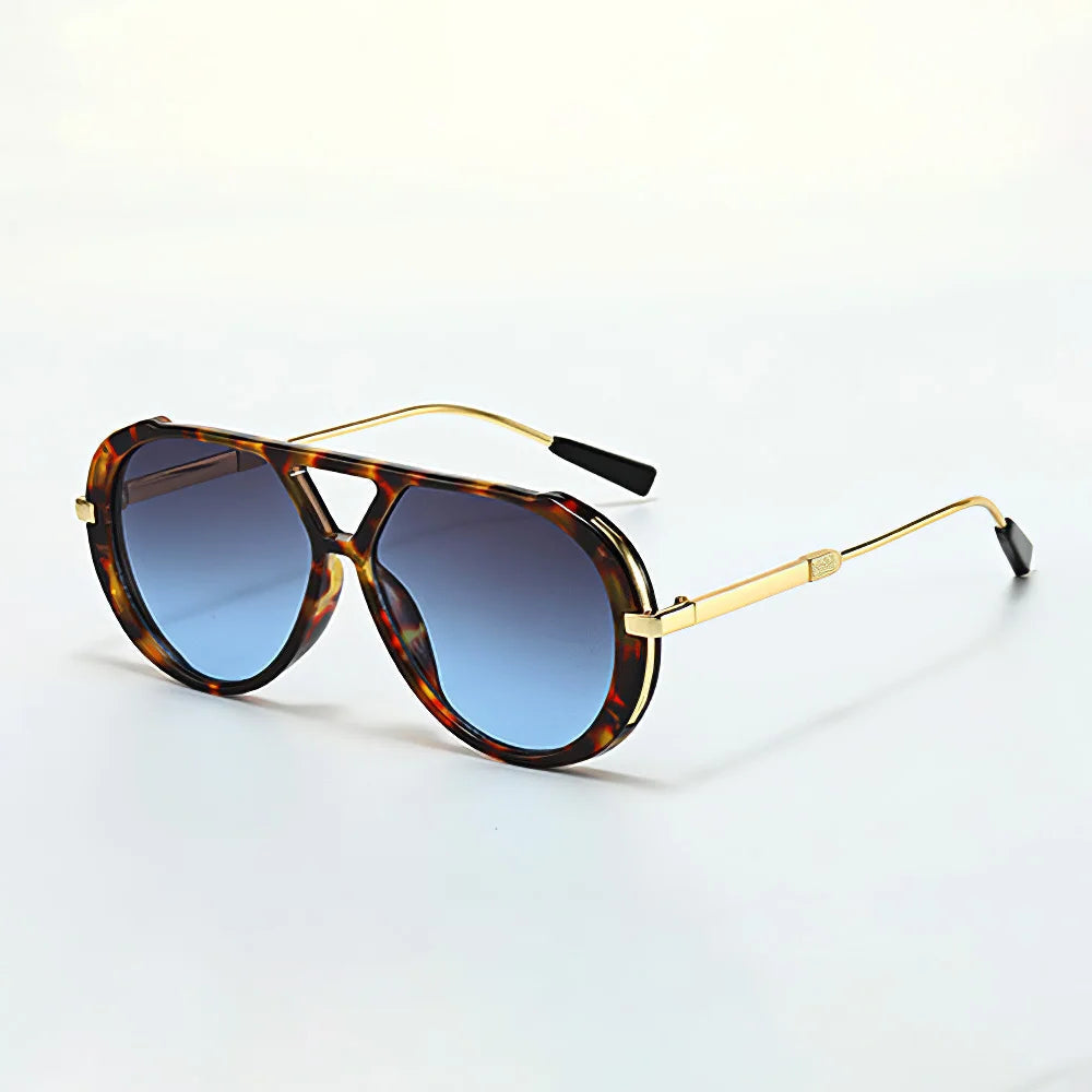 Women's Tortoiseshell Trim Aviator Sunglasses