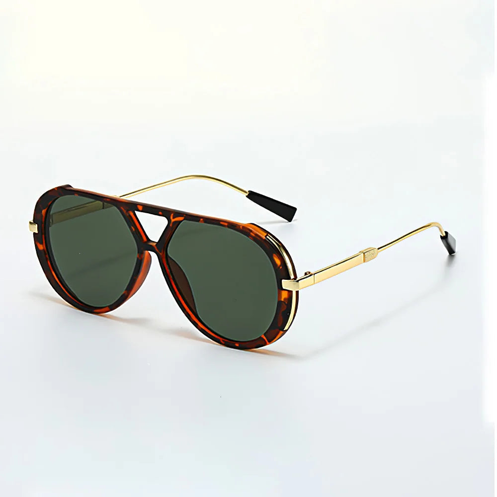 Women's Tortoiseshell Trim Aviator Sunglasses