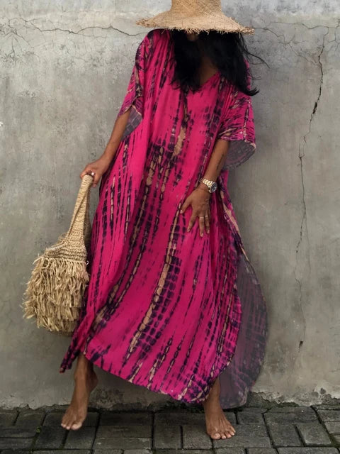 Oversized sleeves and silhouette detail of dress