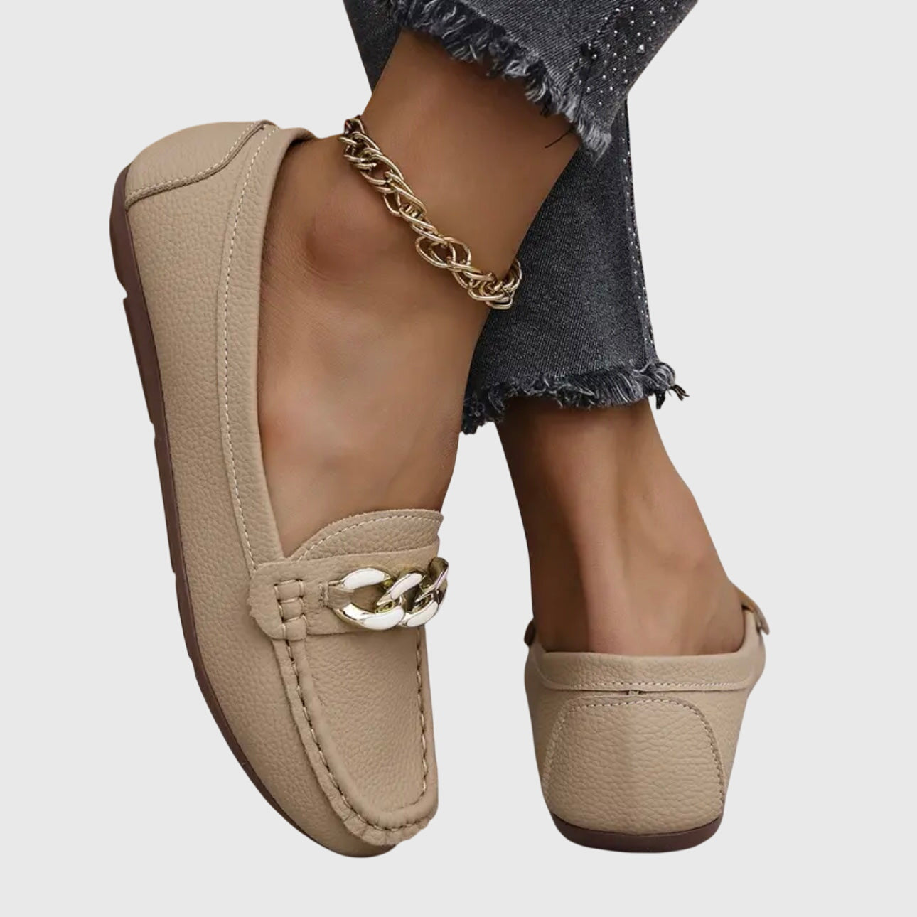 Loafer heel and sole detail shot