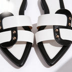Close-up of orthopaedic cushioned insole inside white mule