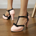 Close-up of rounded toe and vintage-inspired shape